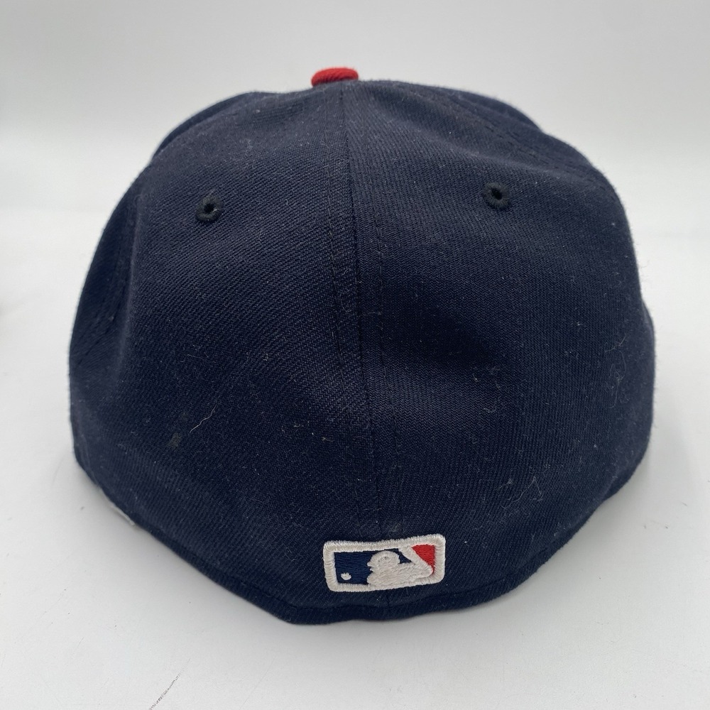 Atlanta Braves All Home Fitted New Era 59Fifty Hat Red Blue MLB Size 7 3/4 VGC - Picture 4 of 8